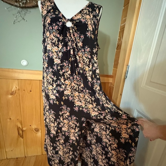Sami & Jo Black Floral Wide Leg Jumpsuit with pockets size PXL - Picture 3 of 13